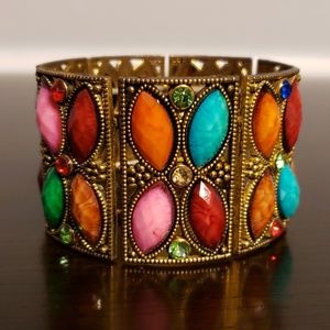 Gold multicolor cuff bracelet